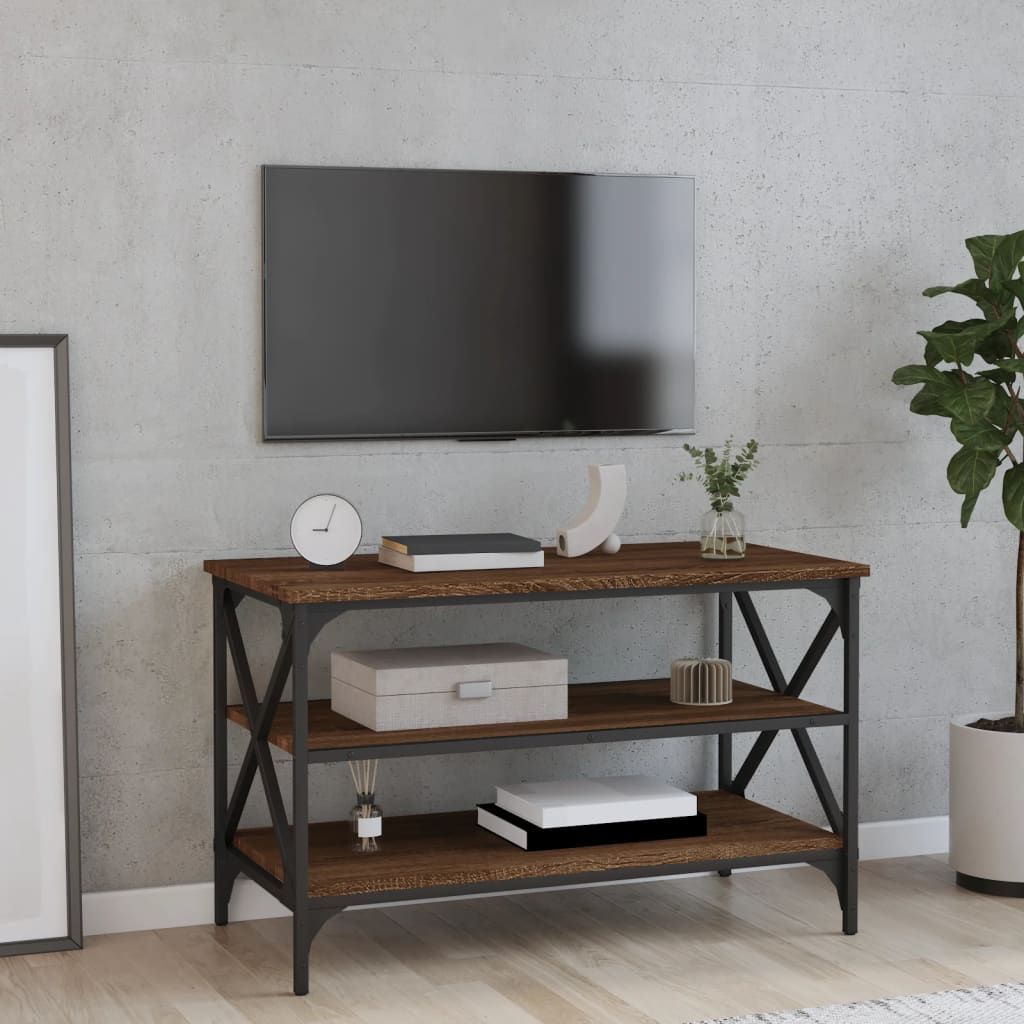 vidaXL TV skrinka hnedý dub 80x40x50 cm spracované drevo