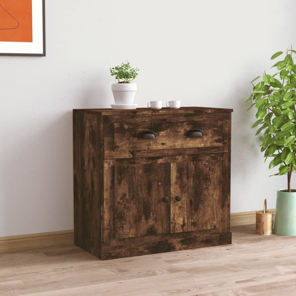 vidaXL Komoda dymový dub 70x35,5x67,5 cm spracované drevo