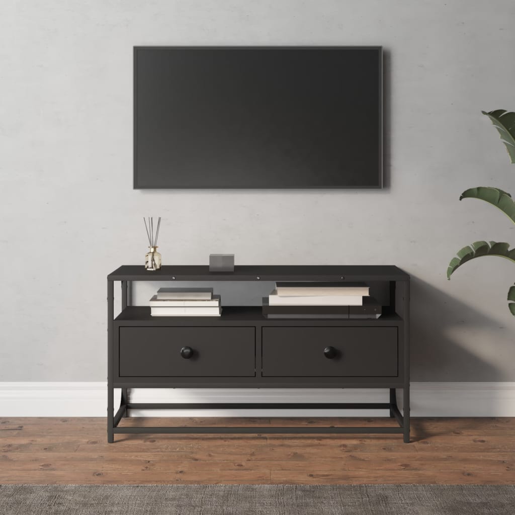 vidaXL TV skrinka čierna 80x35x45 cm spracované drevo