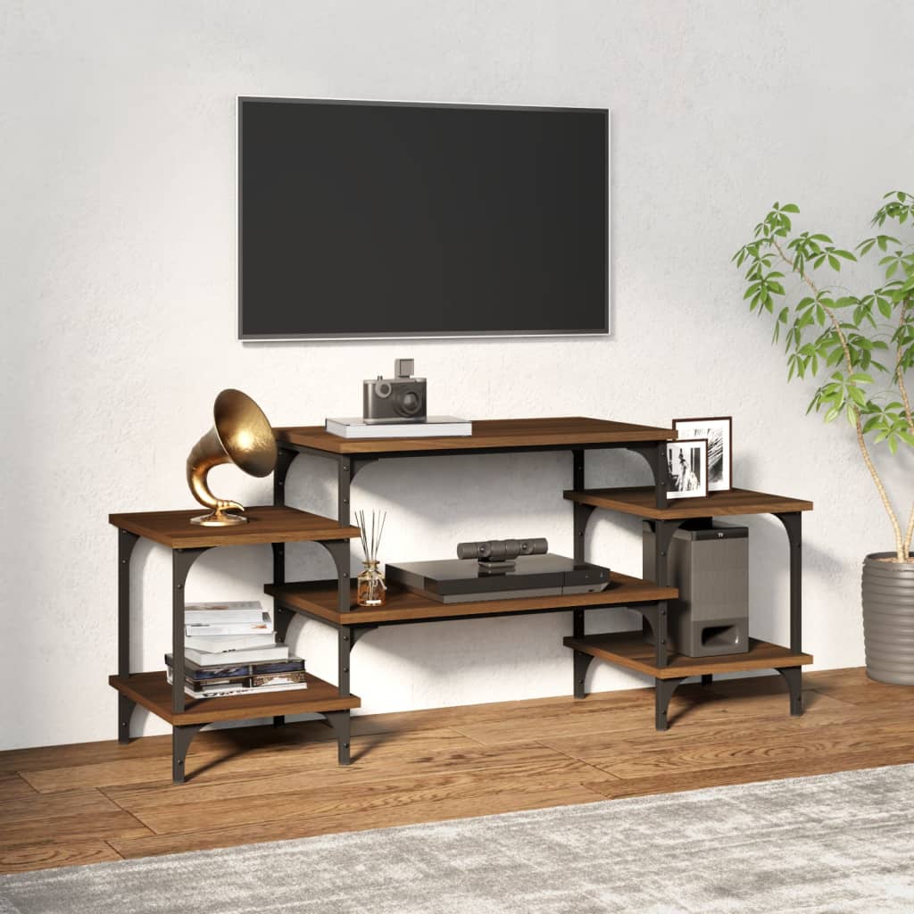 vidaXL TV skrinka hnedý dub 117x35x52 cm spracované drevo