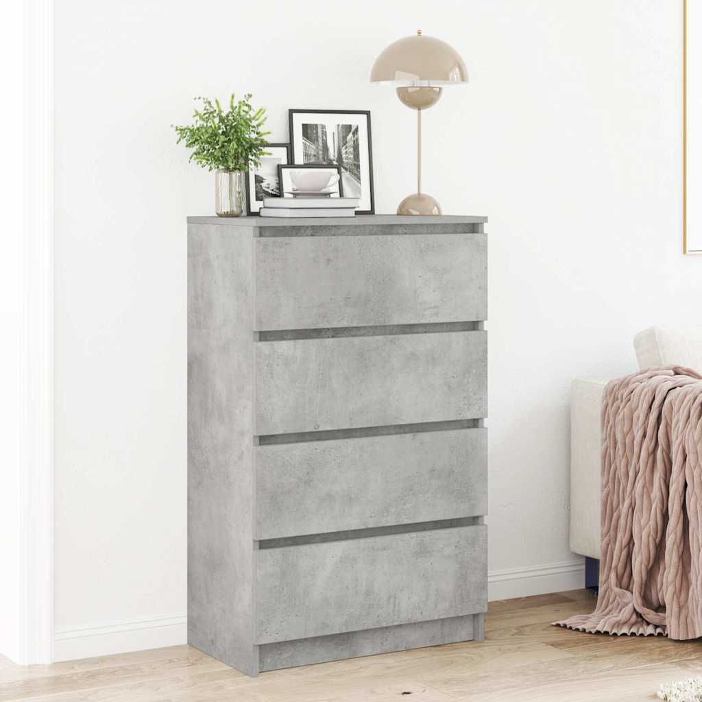 vidaXL Komoda, betónovo sivá 60x35x98,5 cm, kompozitné drevo