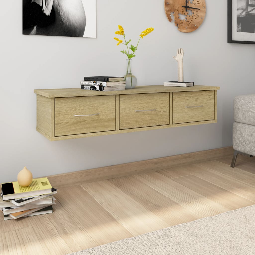 vidaXL Nástenná zásuvková polica 88x26x18,5 cm kompozitné drevo