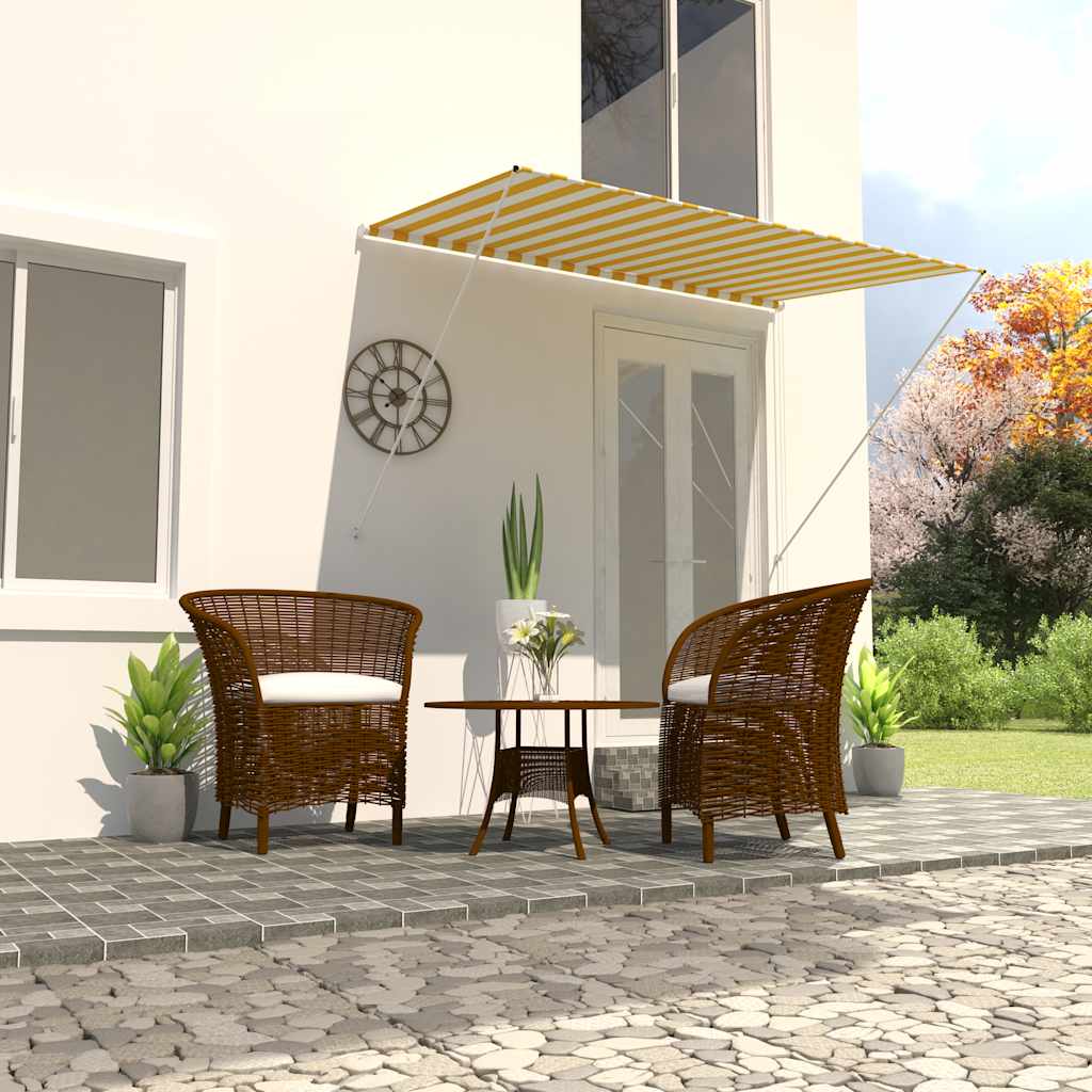 vidaXL Zaťahovacia markíza 200x150 cm žlto-biela