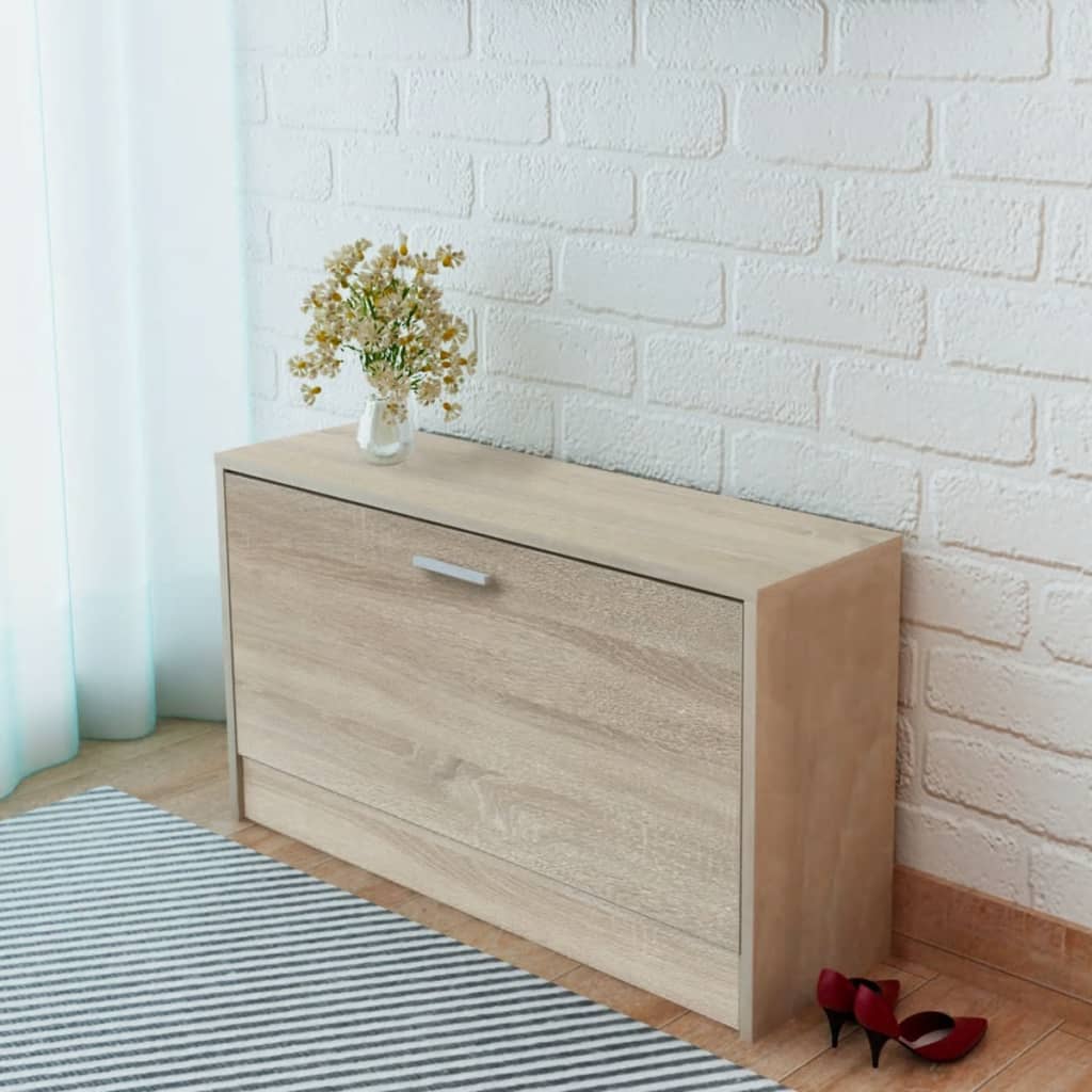 vidaXL Lavica na topánky, dubová 80x24x45 cm