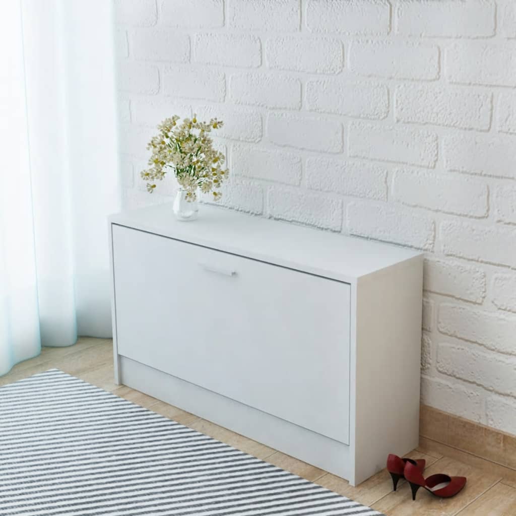 vidaXL Lavica na topánky, biela 80x24x45 cm