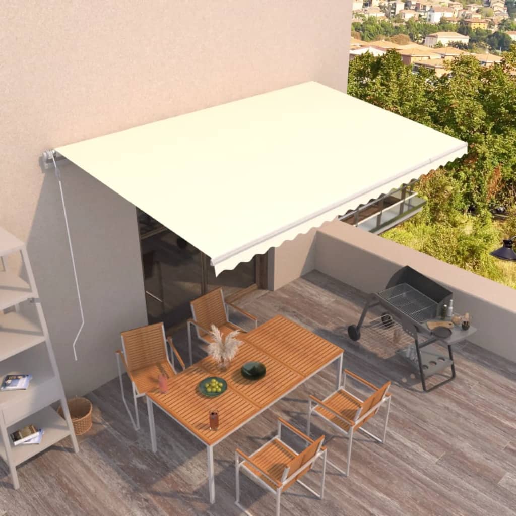 vidaXL Automaticky zaťahovacia markíza 500x350 cm krémová