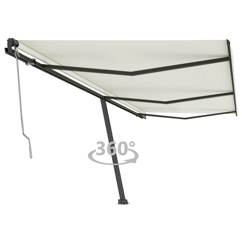 vidaXL Samostatne stojaca automatická markíza 600x350 cm krémová
