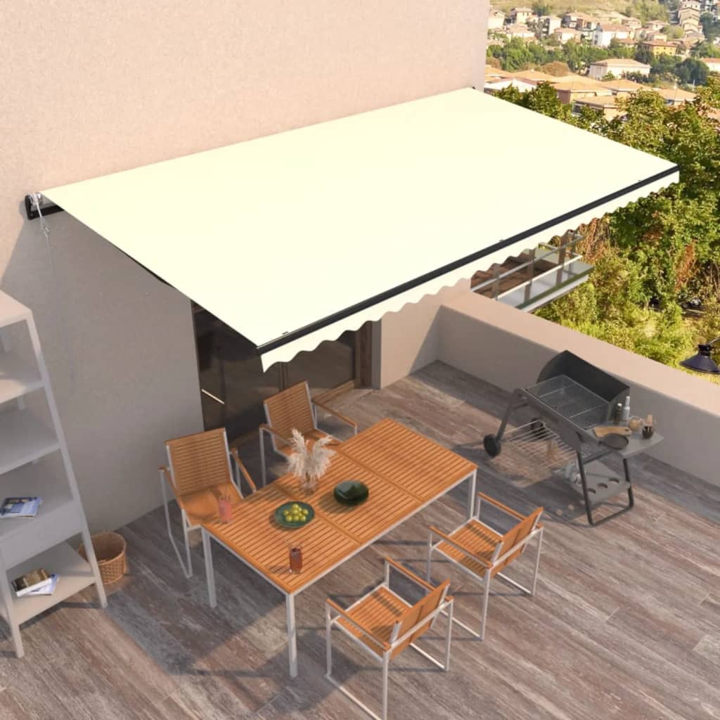 vidaXL Automaticky zaťahovacia markíza 600x350 cm krémová