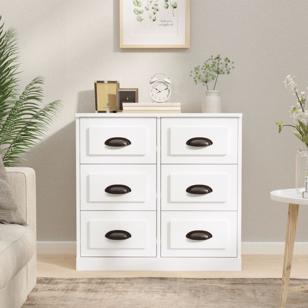 vidaXL Komoda biela 70x35,5x67,5 cm spracované drevo