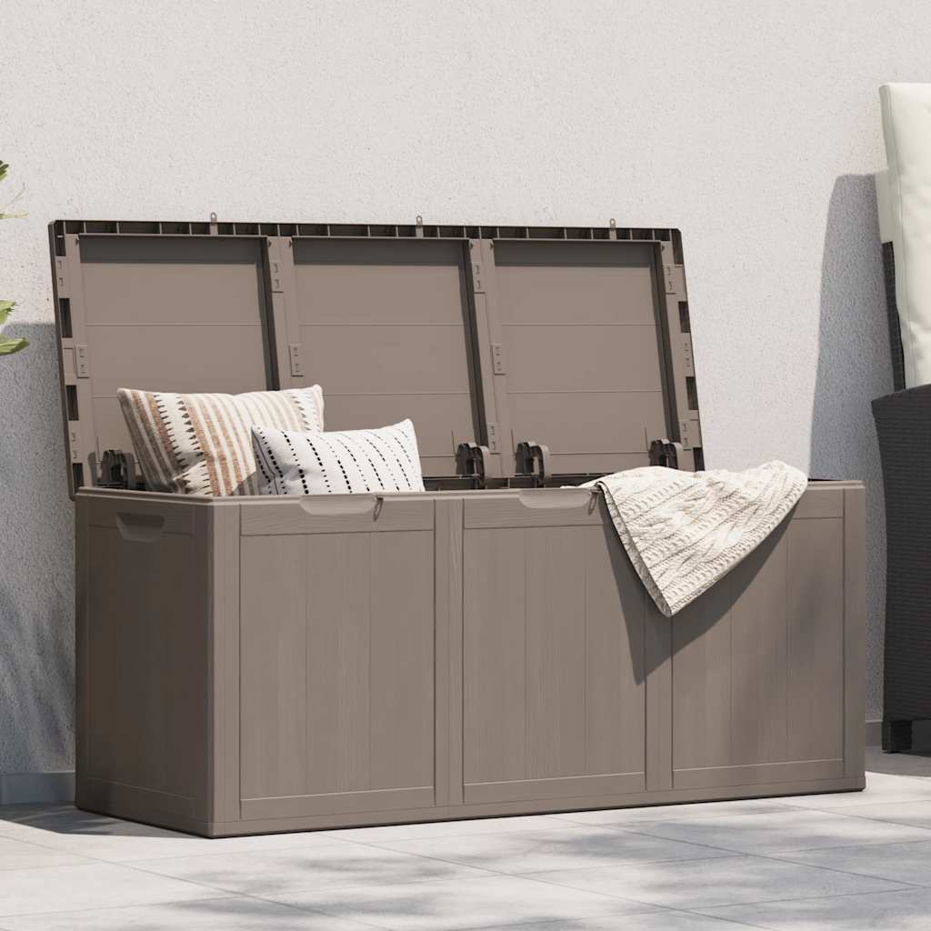 vidaXL Záhradný úložný box 270 l, hnedý, PP vzhľad dreva