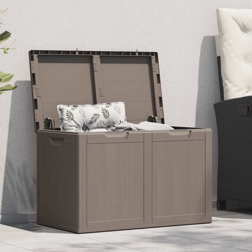 vidaXL Záhradný úložný box 180 l, hnedý, PP vzhľad dreva