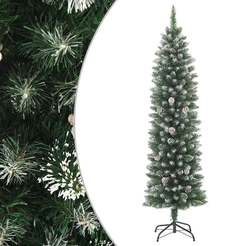 vidaXL Umelý úzky vianočný stromček s podstavcom 180 cm PVC