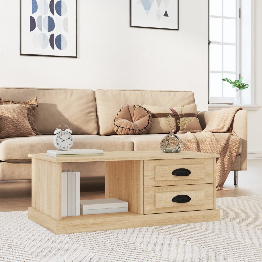 vidaXL Konferenčný stolík dub sonoma 90x50x35 cm kompozitné drevo