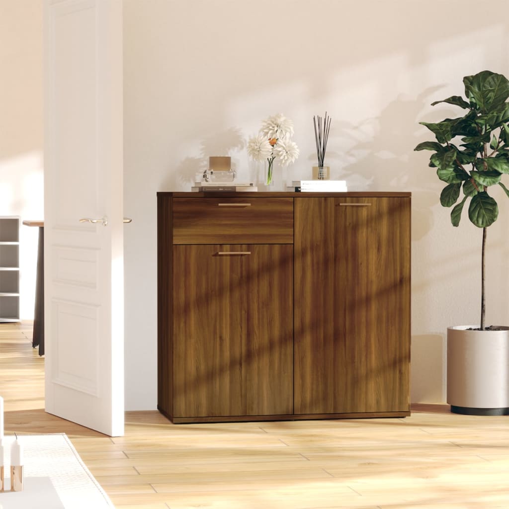 vidaXL Komoda hnedý dub 80x36x75 cm spracované drevo