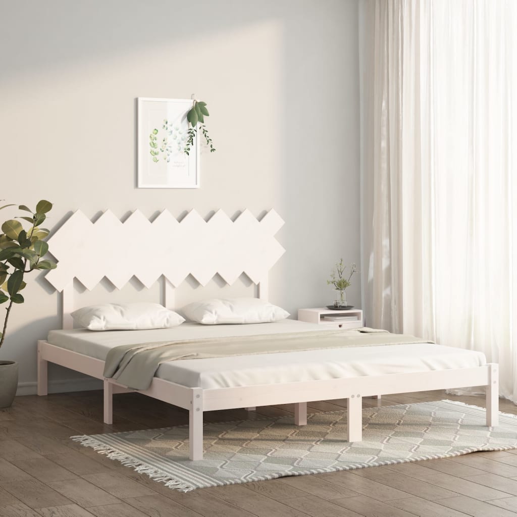 vidaXL Posteľný rám biely 160x200 cm masívne drevo