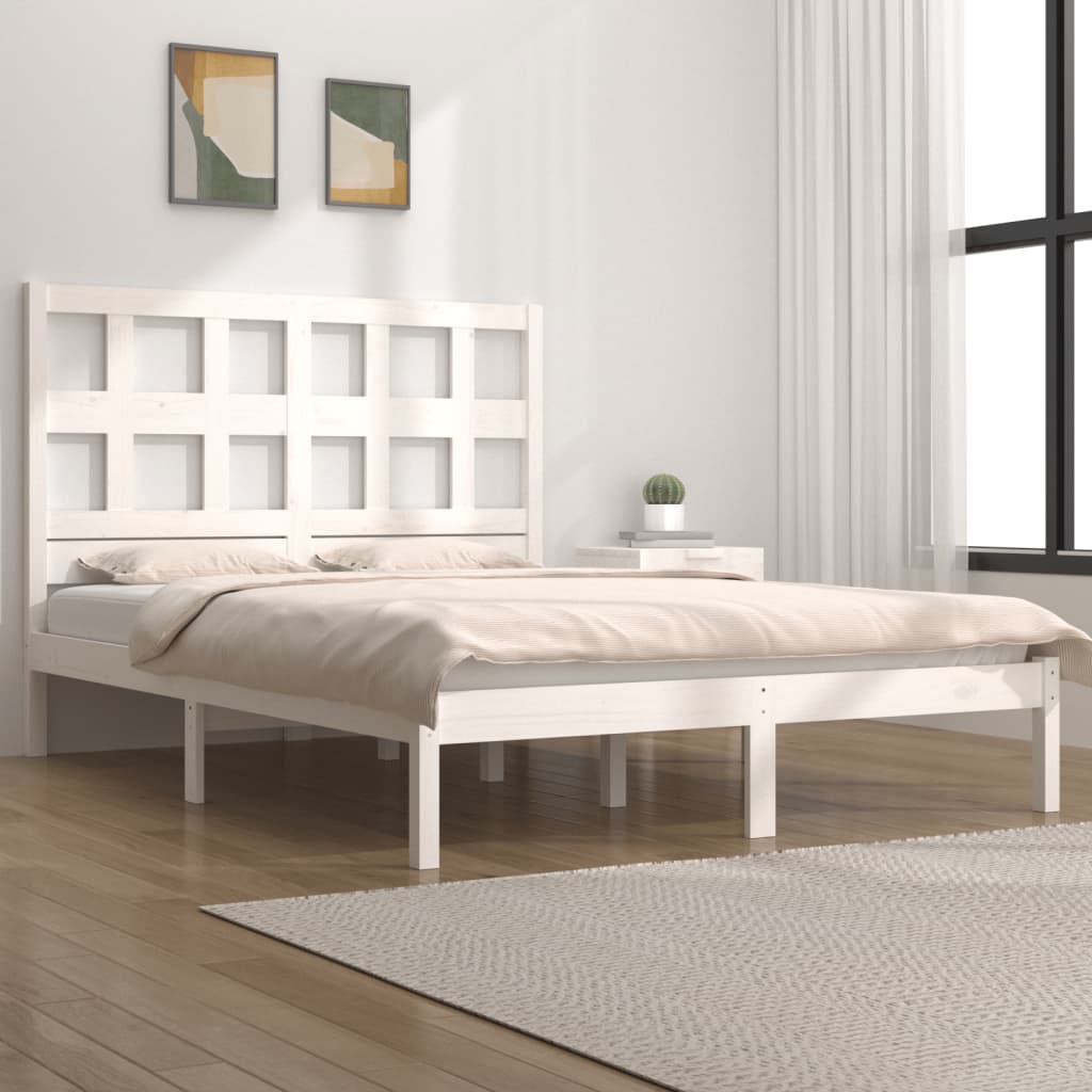 vidaXL Posteľ bez matraca biela 160x200 cm masívna borovica