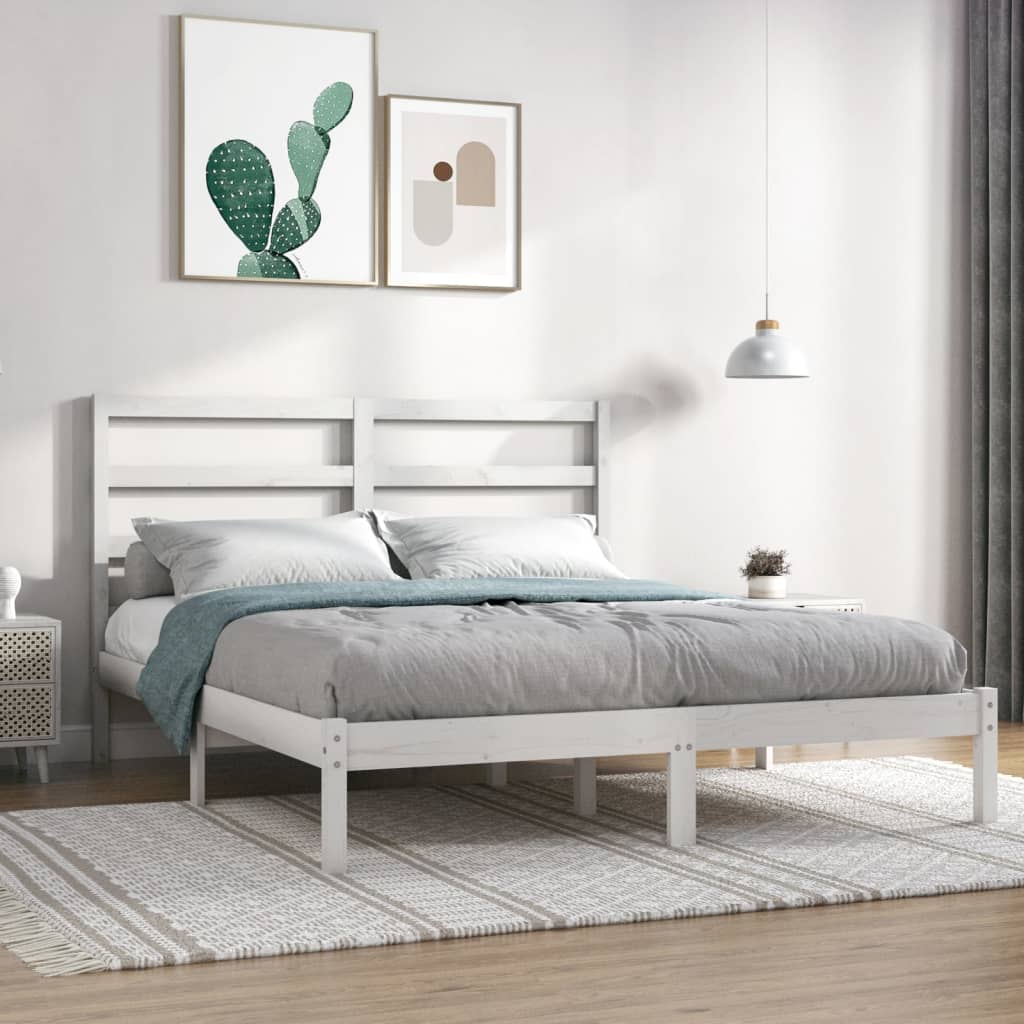 vidaXL Posteľ bez matraca biela 160x200 cm masívna borovica