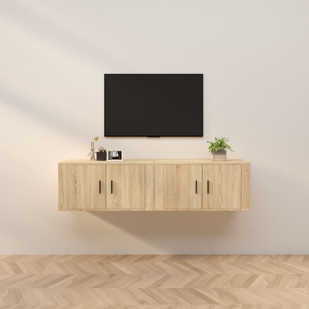vidaXL Nástenné TV skrinky 2 ks dub sonoma 80x34,5x40 cm