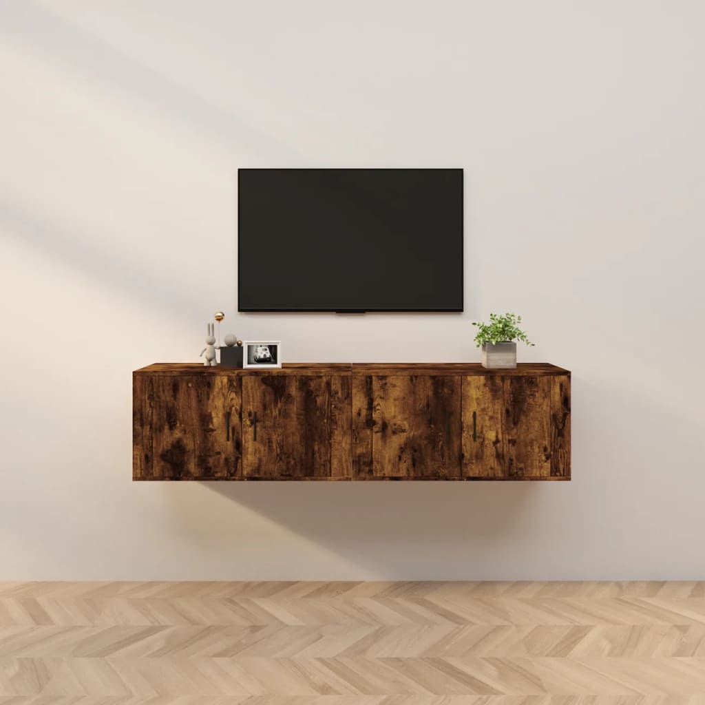 vidaXL Nástenné TV skrinky 2 ks dymový dub 80x34,5x40 cm