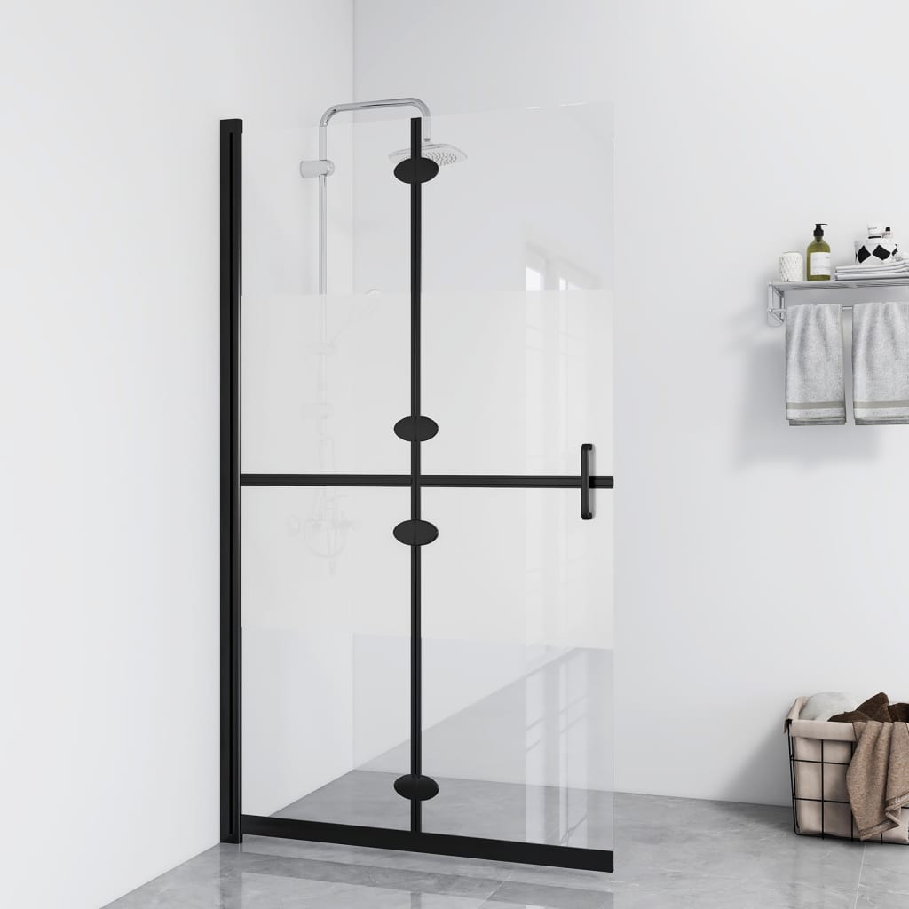 vidaXL Skladacia sprchová zástena polopriehľadné ESG sklo 120x190 cm