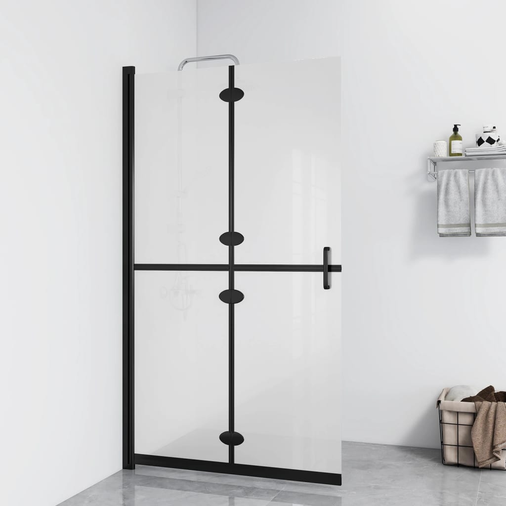 vidaXL Skladacia sprchová zástena mliečne ESG sklo 120x190 cm