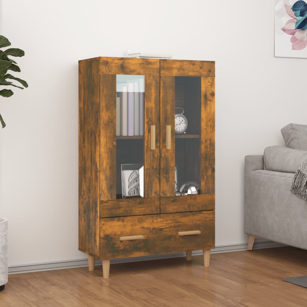 vidaXL Kredenc dymový dub 70x31x115 cm spracované drevo