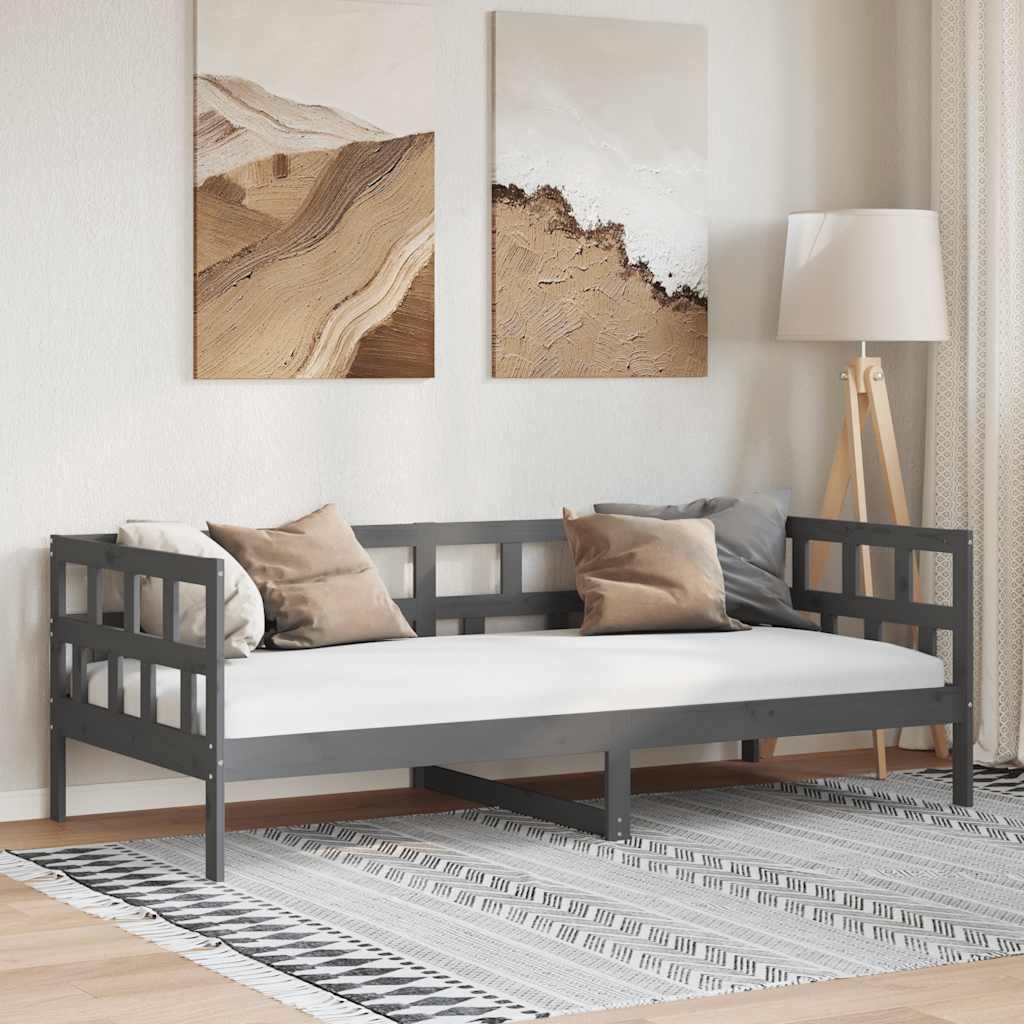 vidaXL Denná posteľ sivá masívna borovica 80x200 cm