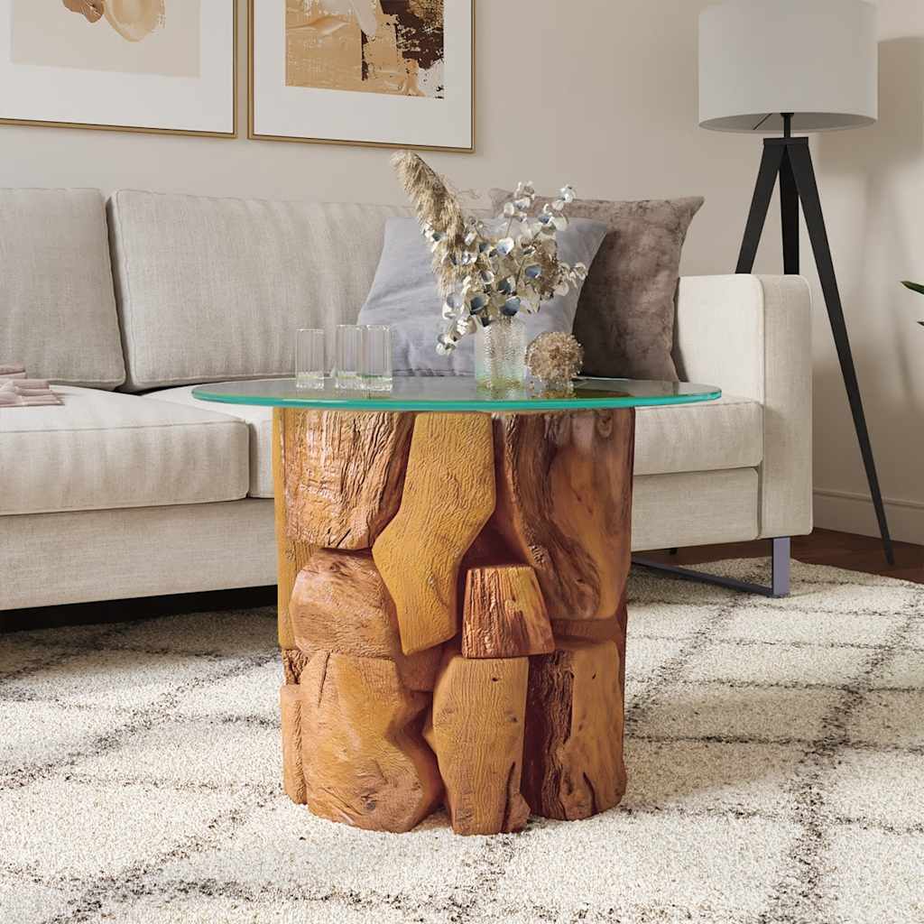 vidaXL Konferenčný stolík, tíkový masív, naplavené drevo 60 cm