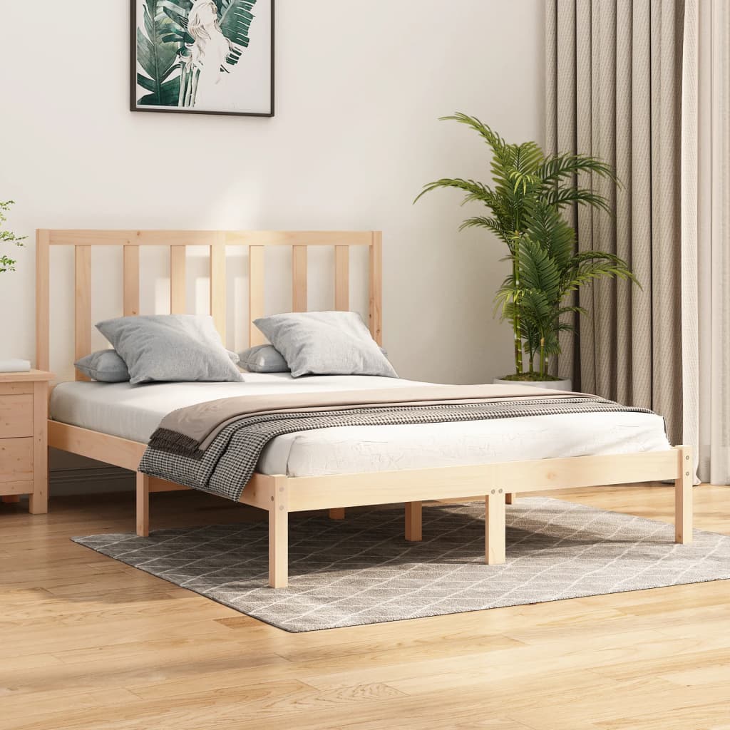 vidaXL Posteľný rám borovicový masív 140x190 cm