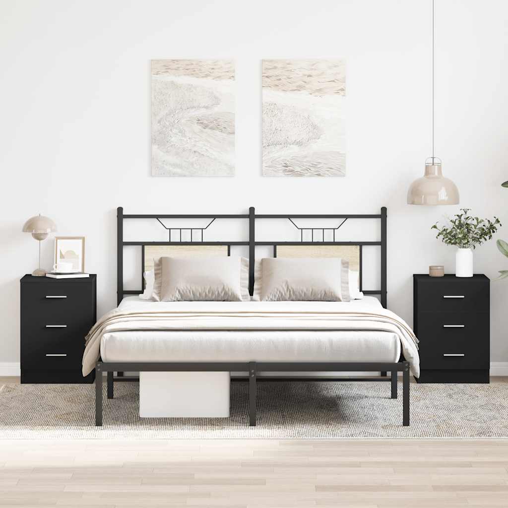 vidaXL Nočné stolíky 2 ks, čierne 38x35x56 cm, kompozitné drevo