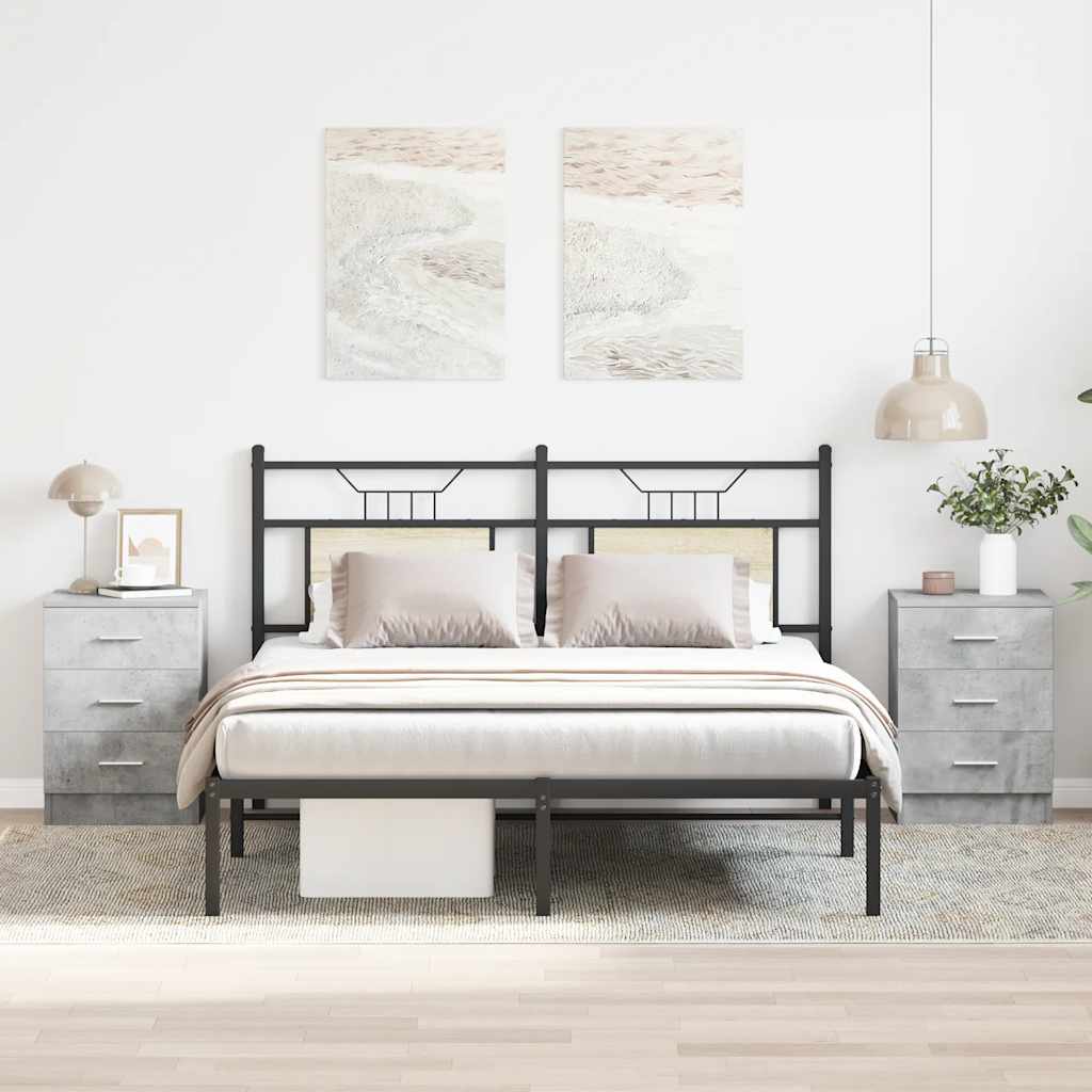 vidaXL Nočné stolíky 2 ks, betónovo sivé 38x35x56 cm, kompozitné drevo