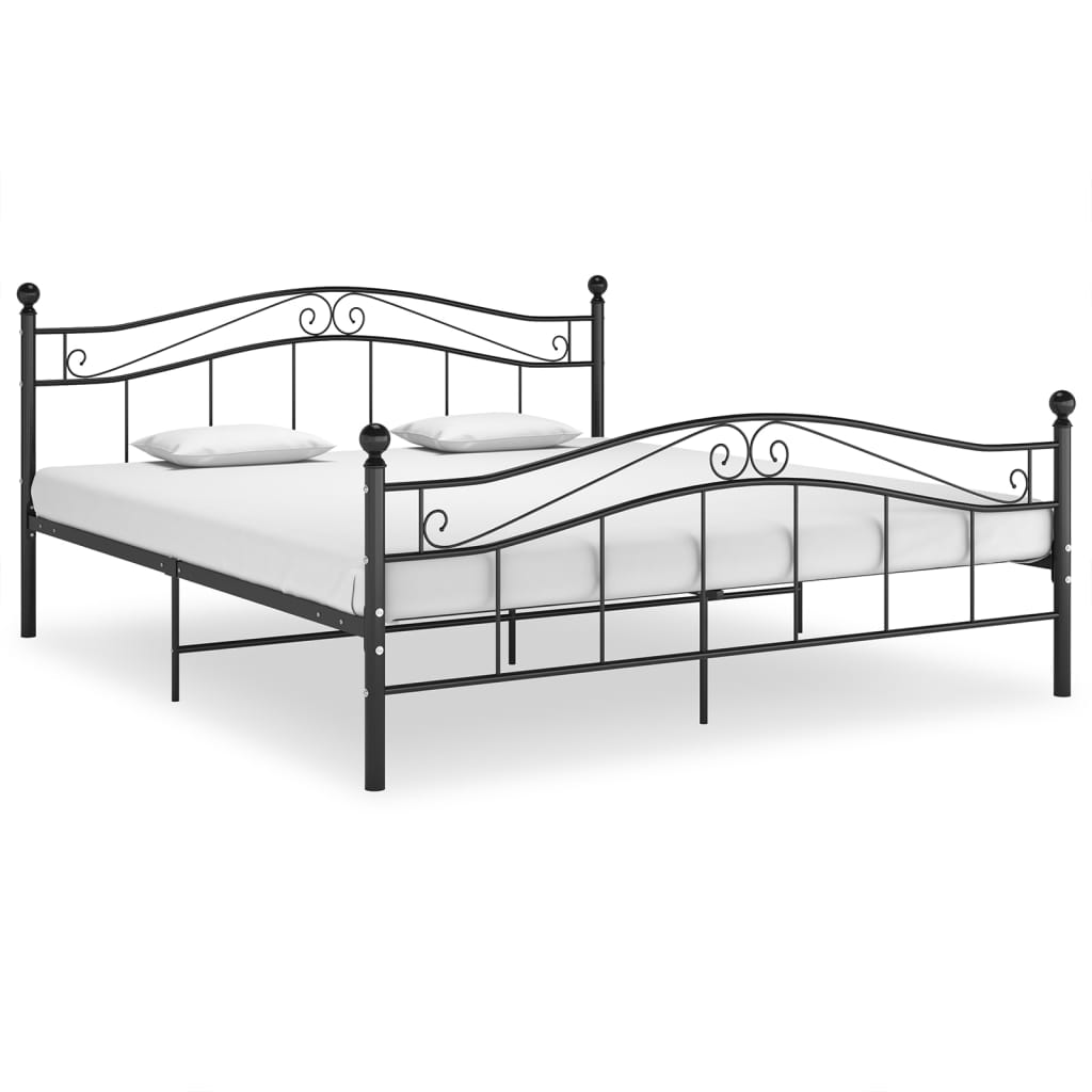 vidaXL Posteľný rám čierny kovový 200x200 cm