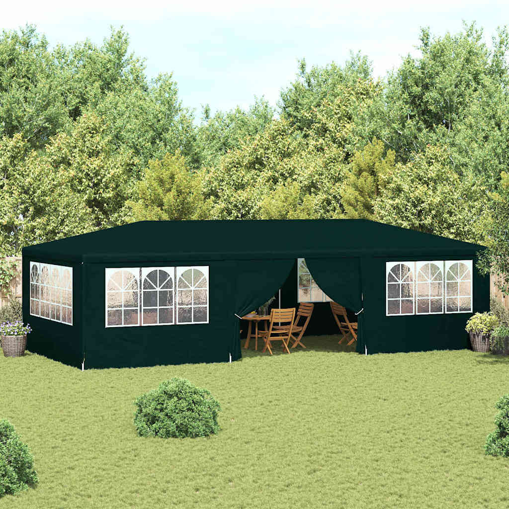 vidaXL Profesionálny párty stan+bočné steny 4x9 m, zelený 90 g/m²