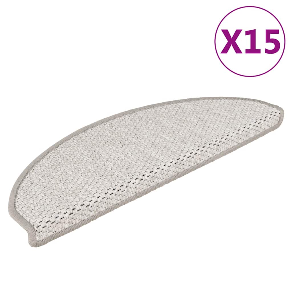vidaXL Samolepiace nášľapy na schody, sisalový vzhľad 15 ks 65x21x4 cm