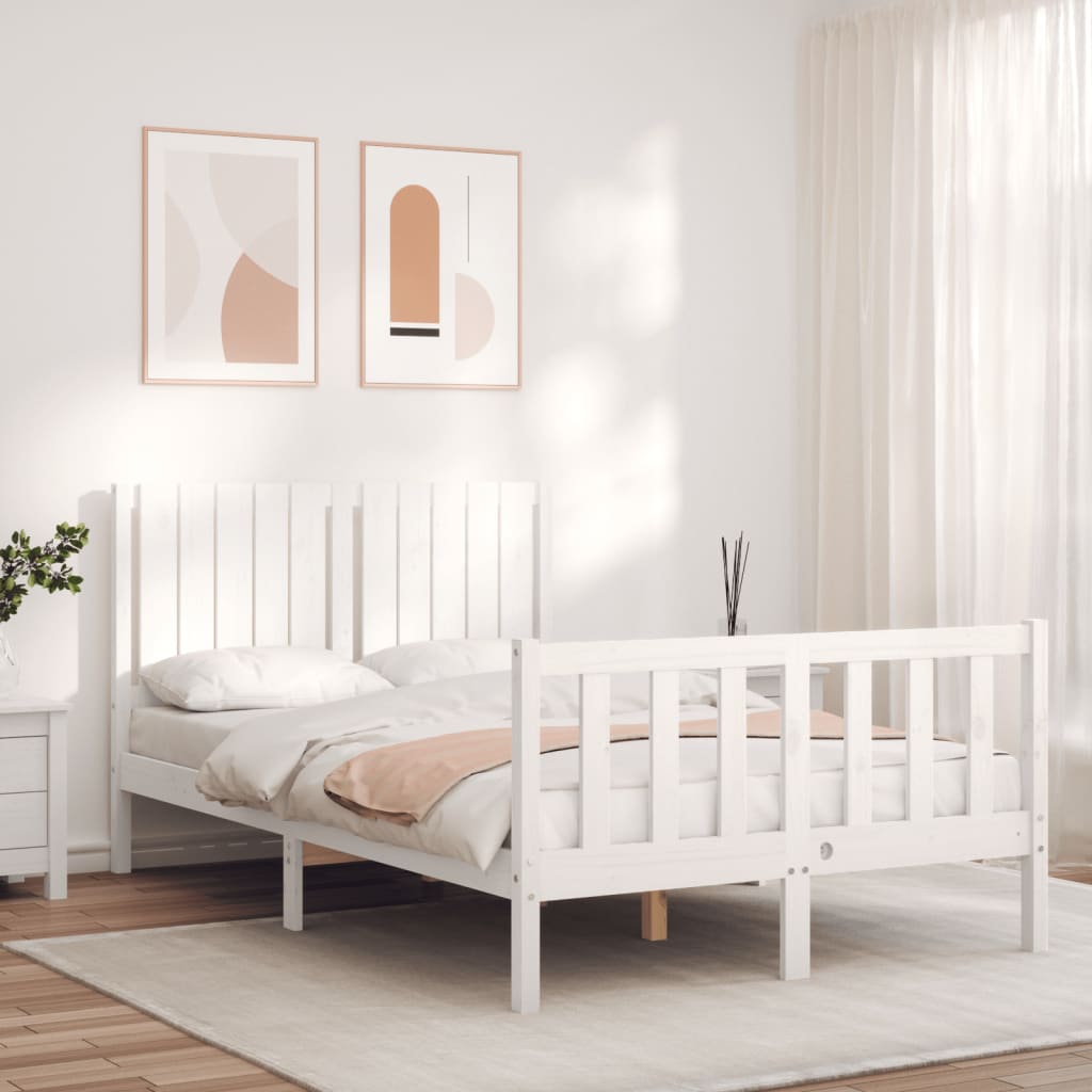 vidaXL Posteľ s matracom biela 120x200 cm borovicový masív