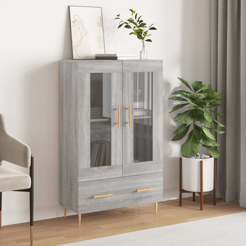vidaXL Vysoká skrinka sivý dub sonoma 69,5x31x115 cm kompozitné drevo