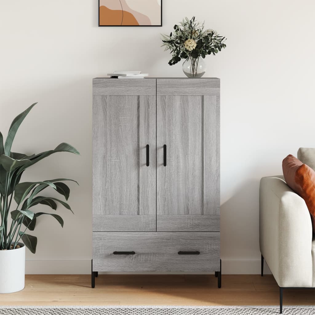 vidaXL Vysoká skrinka sivá sonoma 69,5x31x115 cm kompozitné drevo