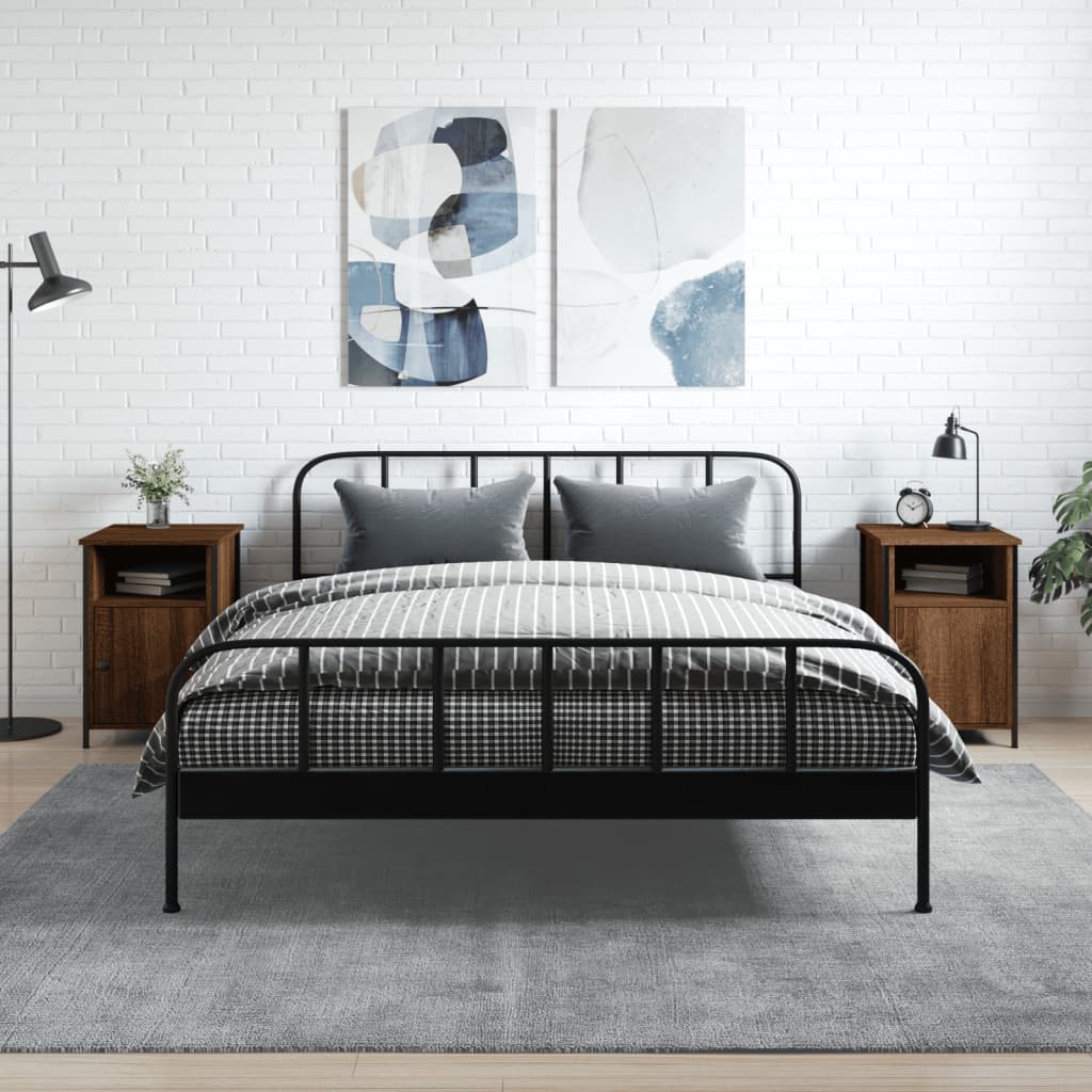 vidaXL Nočné stolíky 2 ks hnedý dub 40x42x60 cm kompozitné drevo