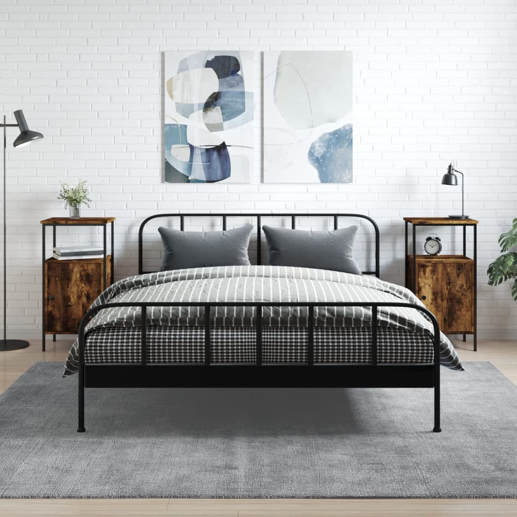 vidaXL Nočné stolíky 2 ks dymový dub 41x31x80 cm kompozitné drevo