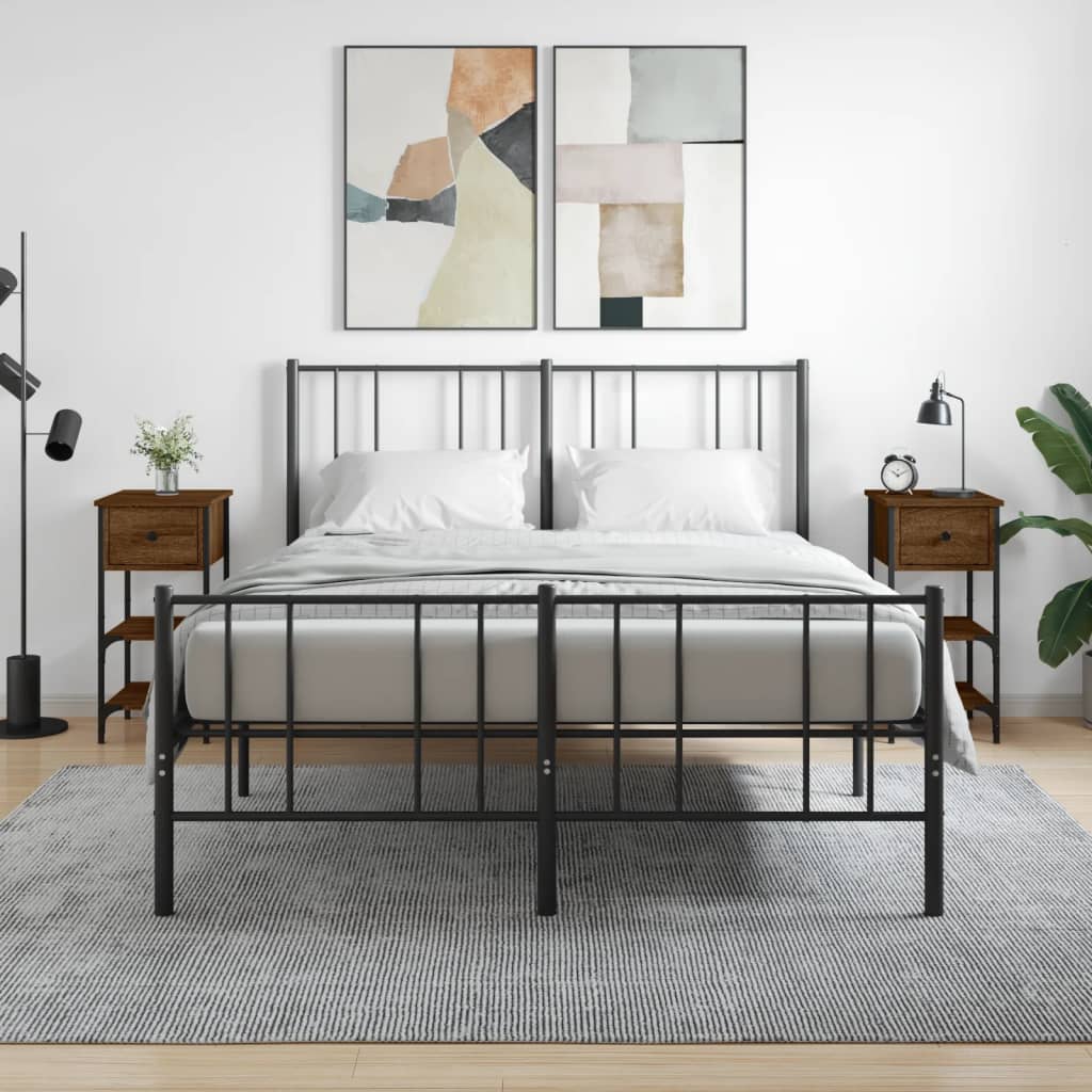 vidaXL Nočné stolíky 2 ks hnedý dub 34x36x70 cm kompozitné drevo