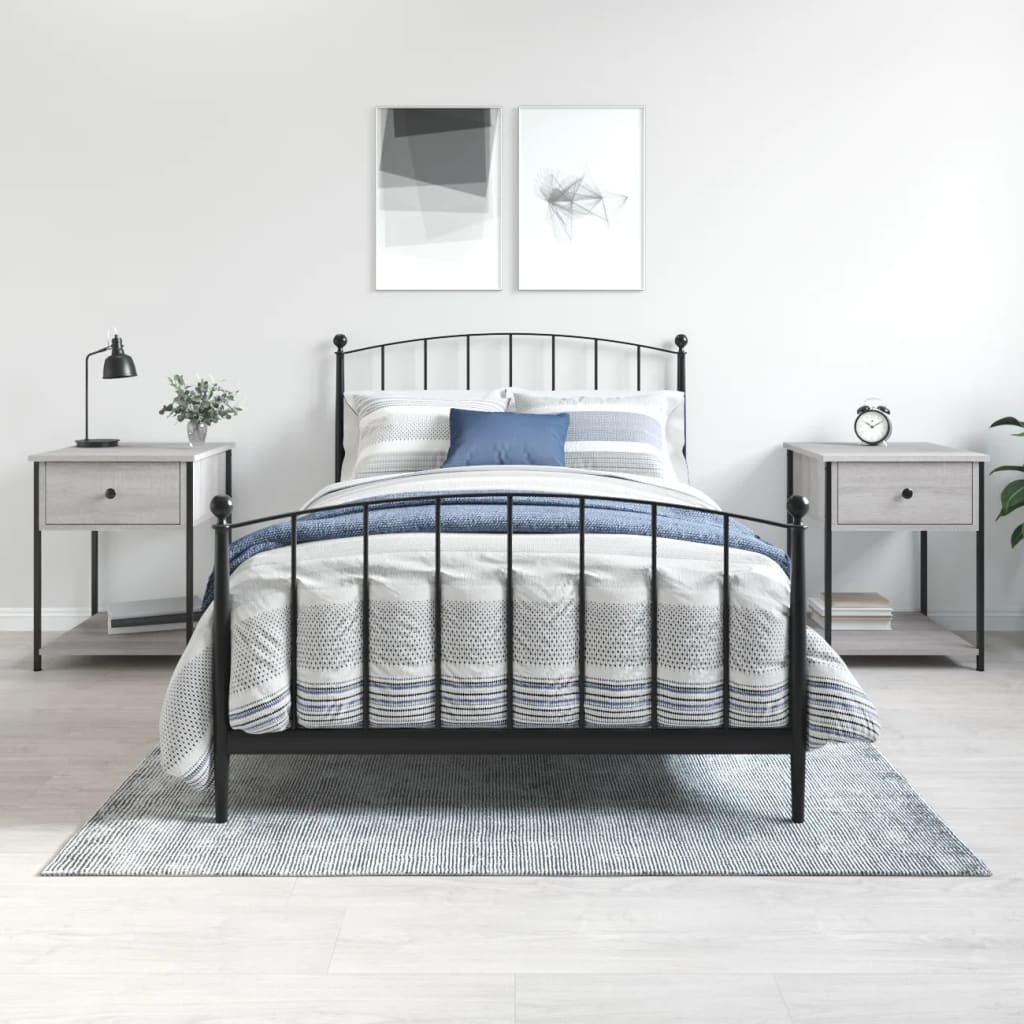 vidaXL Nočné stolíky 2 ks sivý dub sonoma 44x45x58 cm kompozitné drevo