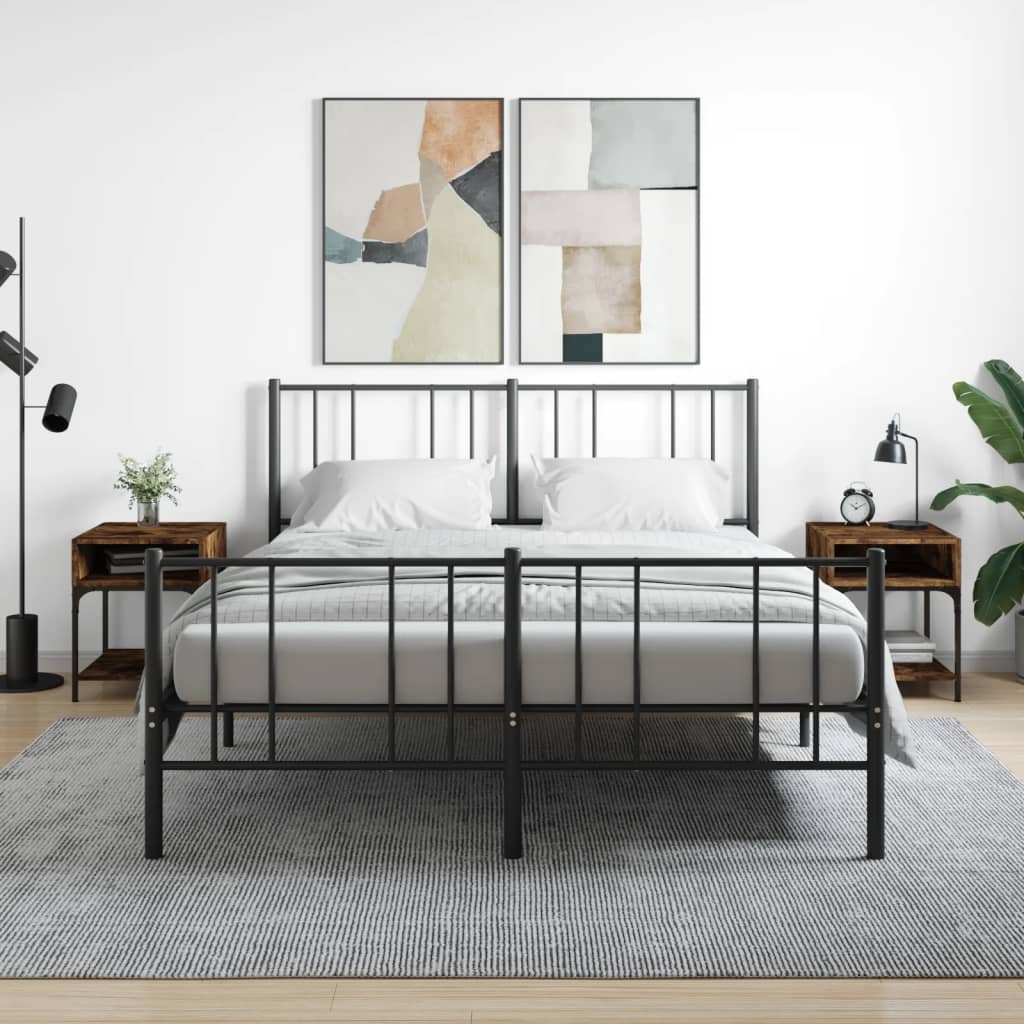 vidaXL Nočné stolíky 2 ks dymový dub 40x41x50 cm kompozitné drevo