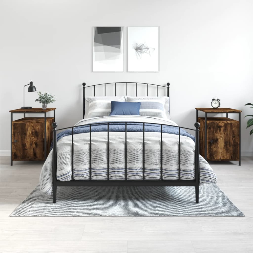 vidaXL Nočné stolíky 2 ks dymový dub 40x42x60 cm kompozitné drevo