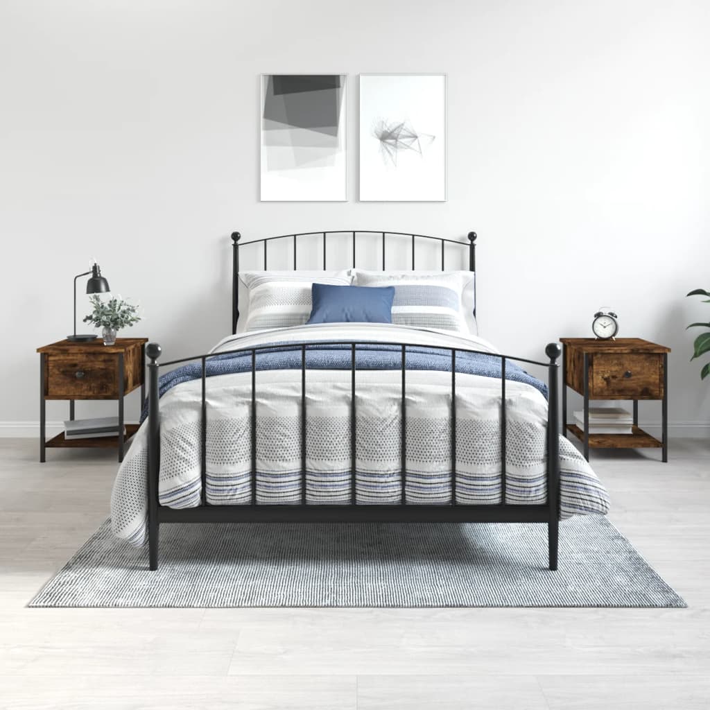vidaXL Nočné stolíky 2 ks dymový dub 34x35,5x45 cm kompozitné drevo