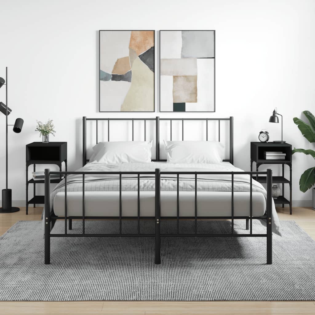 vidaXL Nočné stolíky 2 ks čierne 35x34,5x70 cm kompozitné drevo