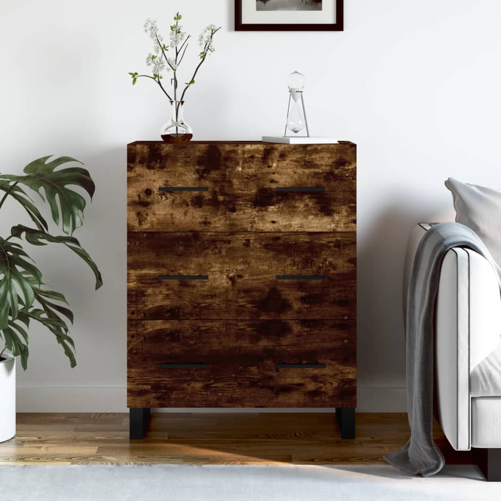 vidaXL Komoda dymový dub 69,5x34x90 cm kompozitné drevo