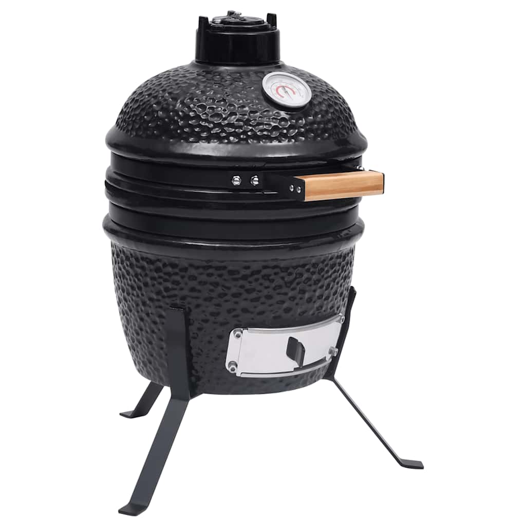 vidaXL 2 v 1 Kamado gril s udiarňou keramika 56 cm čierny