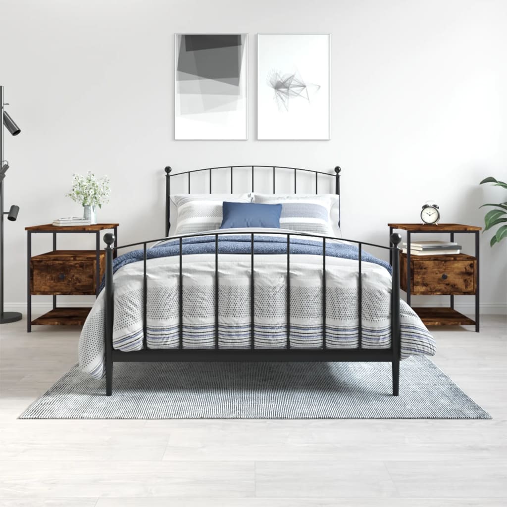 vidaXL Nočné stolíky 2 ks dymový dub 40x42x56 cm kompozitné drevo