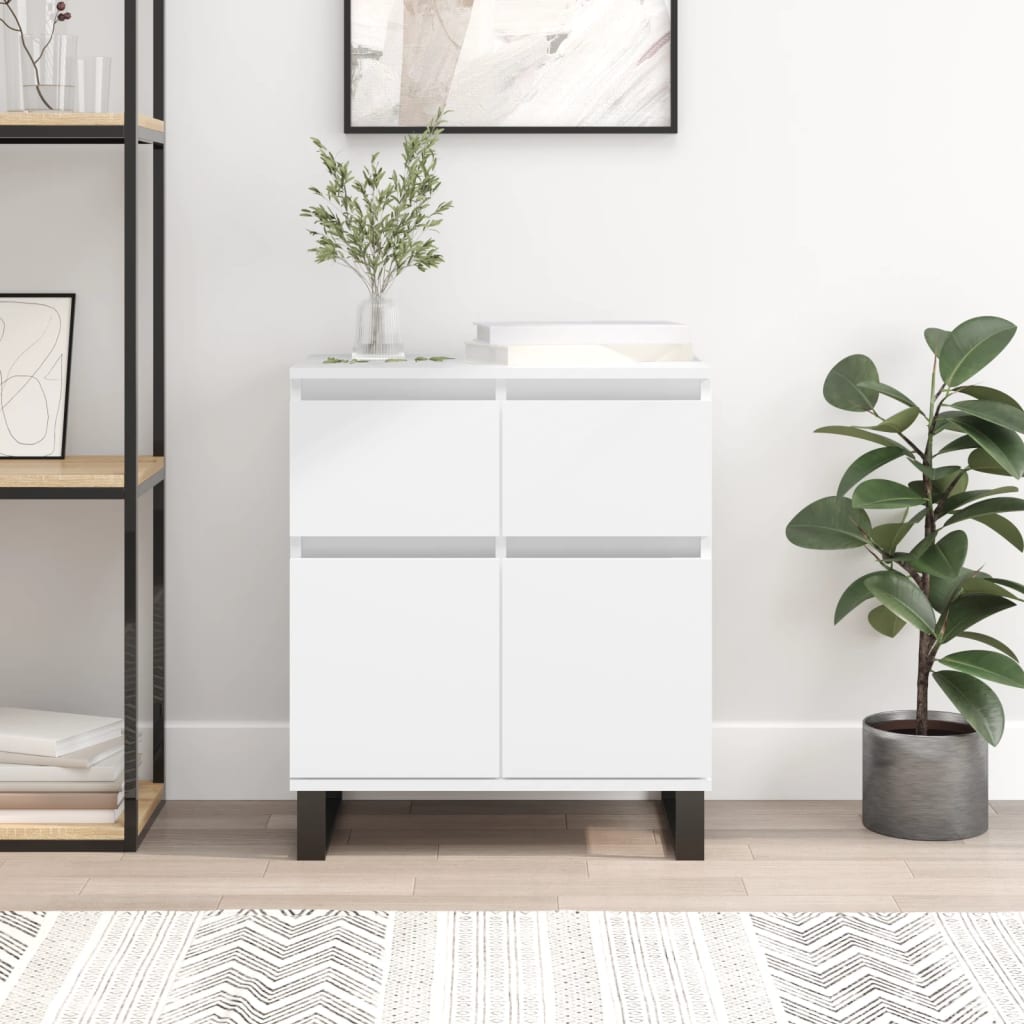 vidaXL Komoda biela 60x35x70 cm spracované drevo