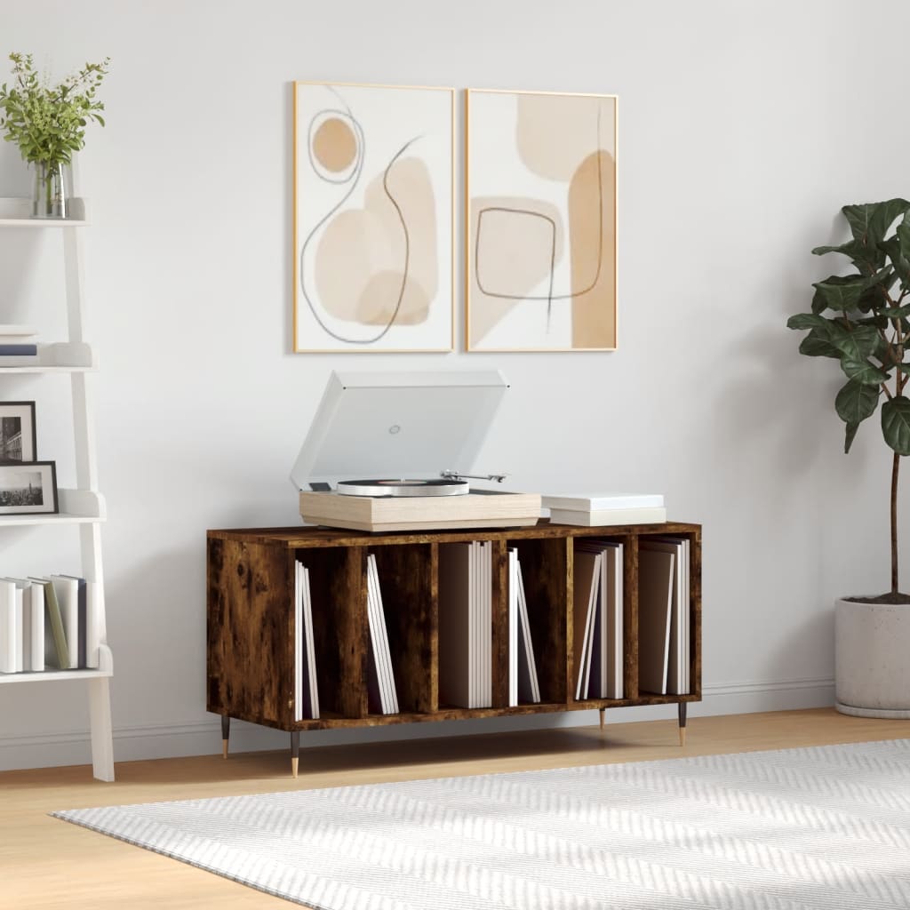 vidaXL Skrinka na platne dymový dub 100x38x48 cm kompozitné drevo